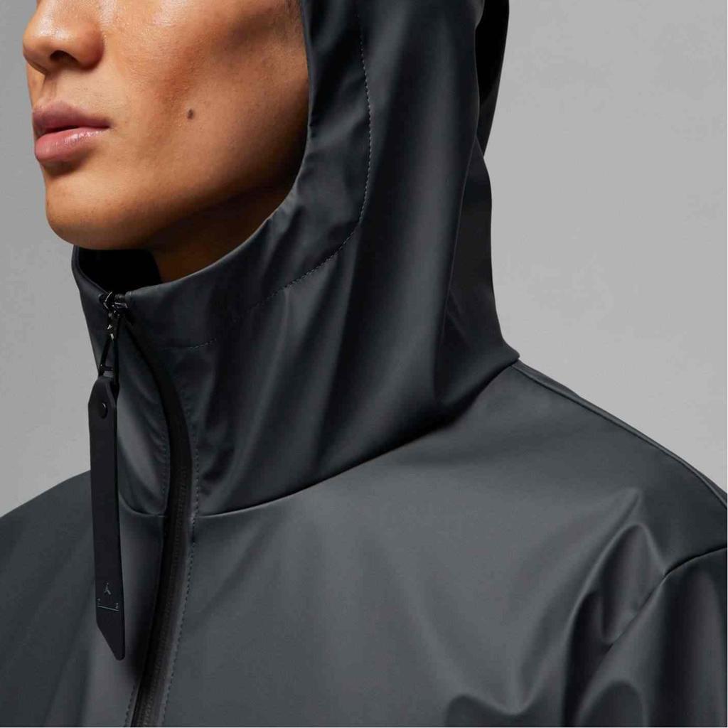 Jordan Mid-Length Solid Color Zip Hooded Windbreaker Men Outerwear Dark-Grey DV7692-022