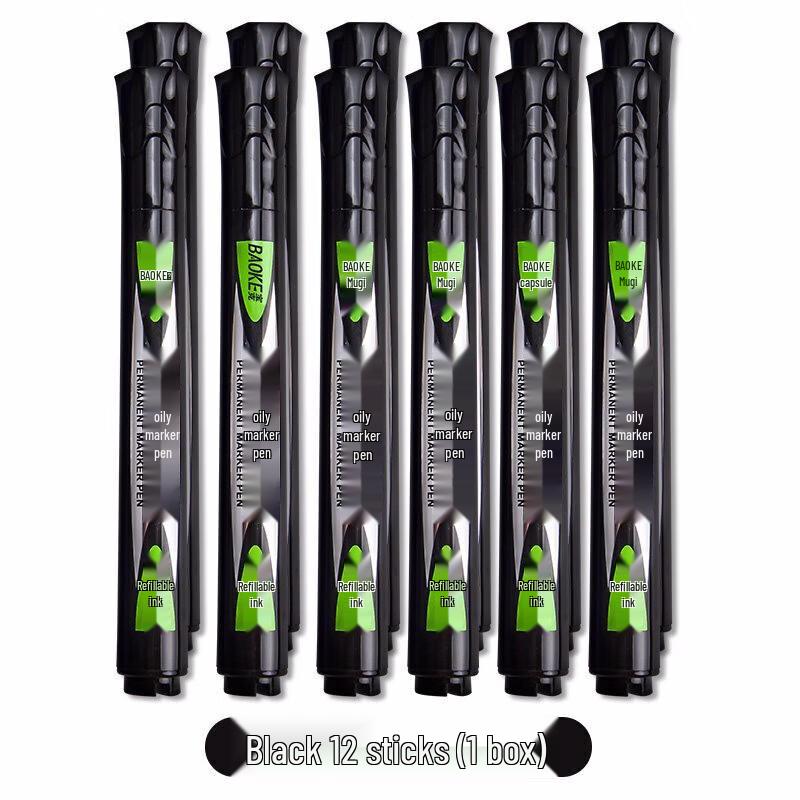 BAOKE Oil-Based Refillable Marker Pen Box of 12