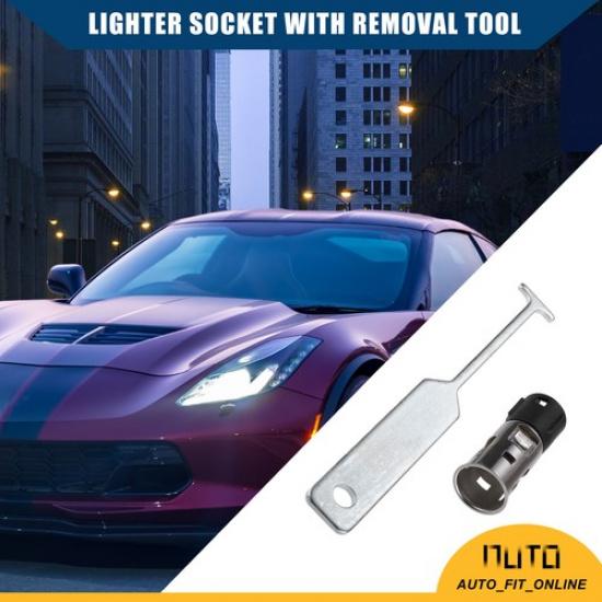 1 Set No.25776667 Inner Lighter Socket And Removal Tool  For Chevy Silver
