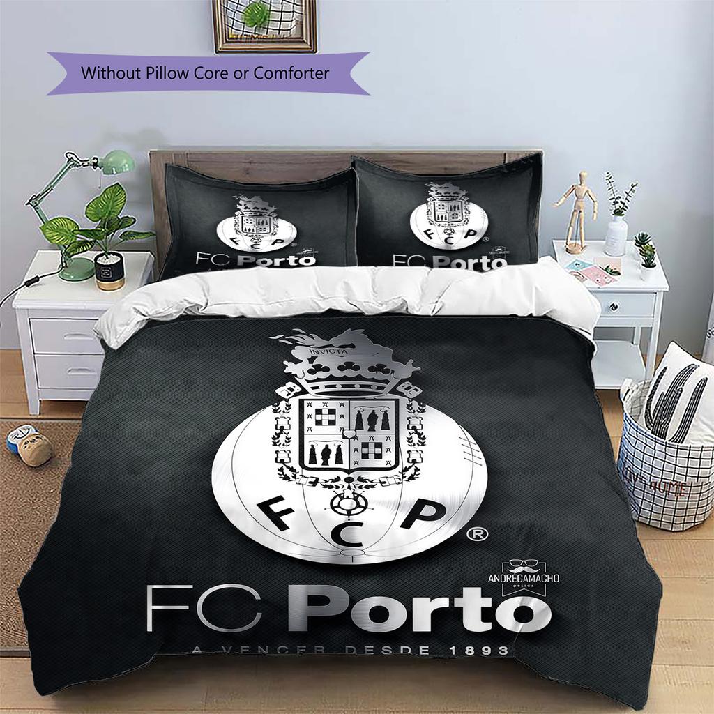 Futebol Clube do Porto Pattern Bedding Quilt Set  Home Decoration  Gift (1 * duvet cover + 2 * pillowcase  without core)