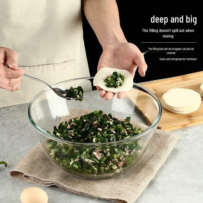 Non-stick Glass Dough Mixing and Proofing Bowl