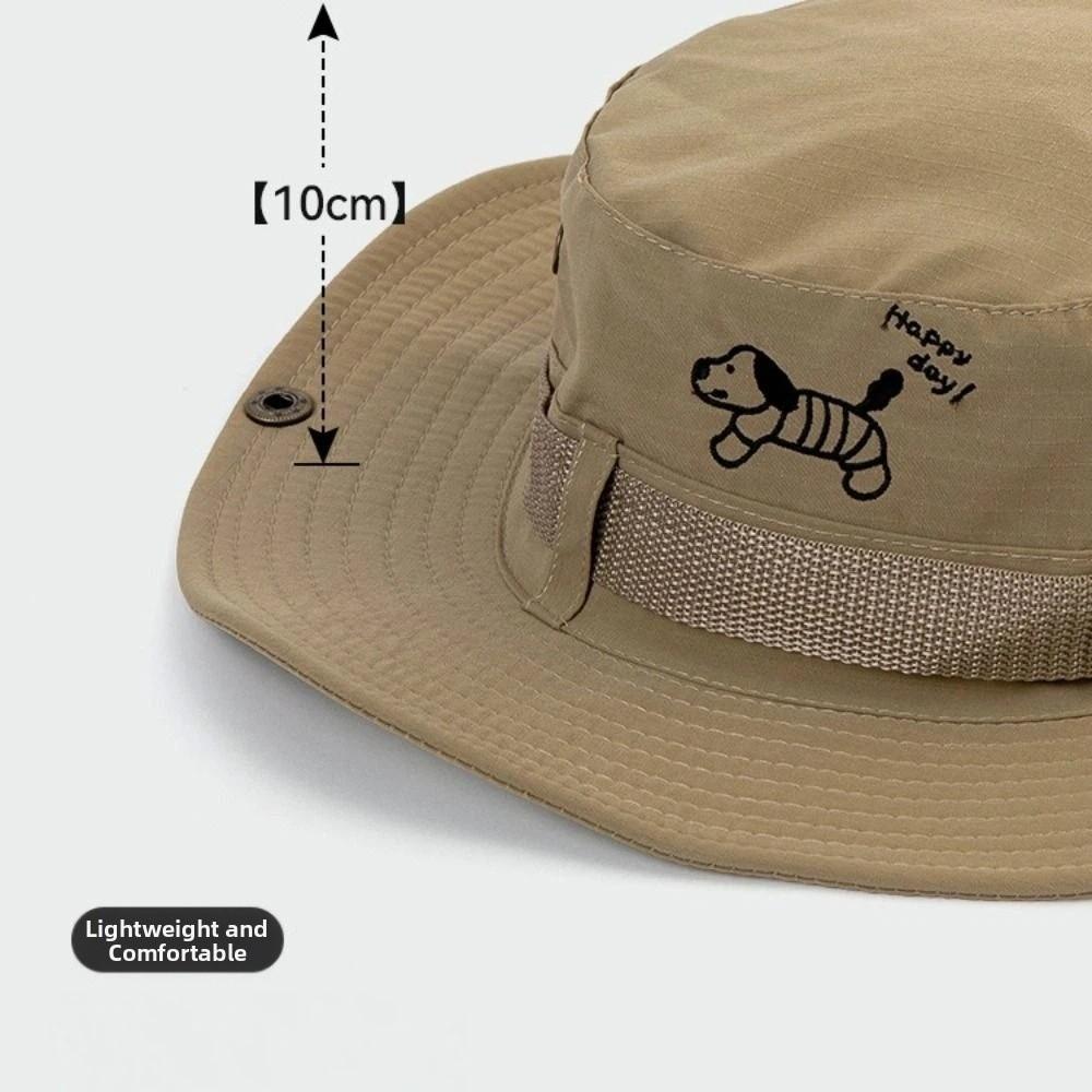 Foldable Summer Ladies Sun Hat with Drawstring Wide Brim Fisherman Hat UV Protection Windproof Western Cowboy Hat