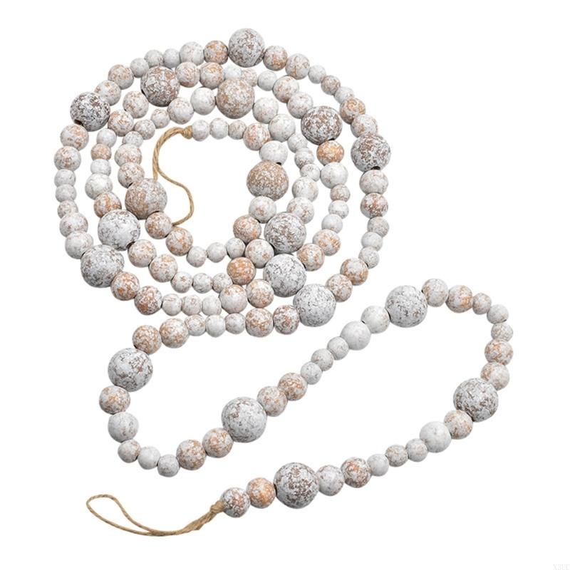 Wooden Beaded Festival Garland For Christmas Tree Wreath Mantels Staircase Wall X3UC