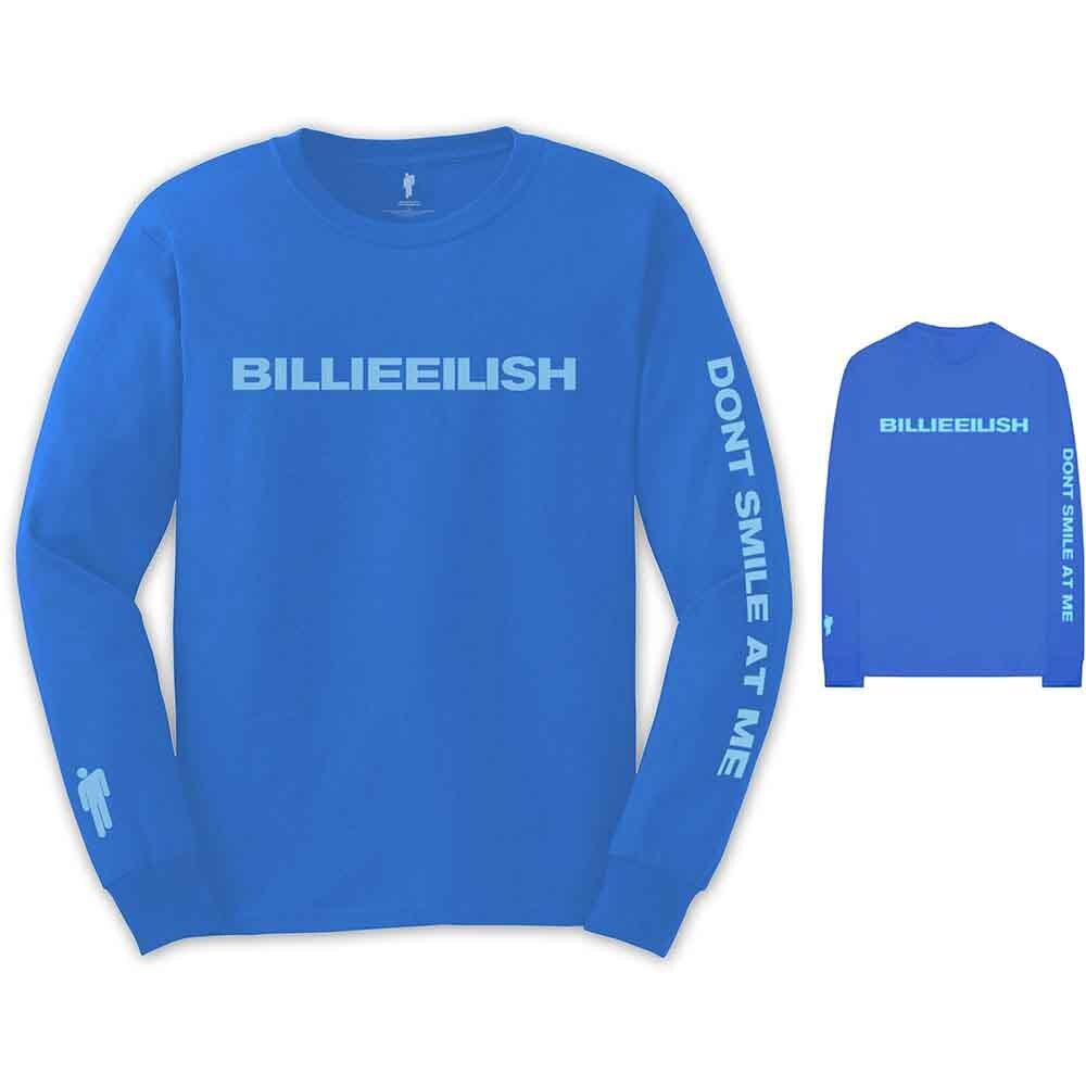 Billie Eilish Smile L/S Shirt Blue New Unisex T-Shirt XXXL