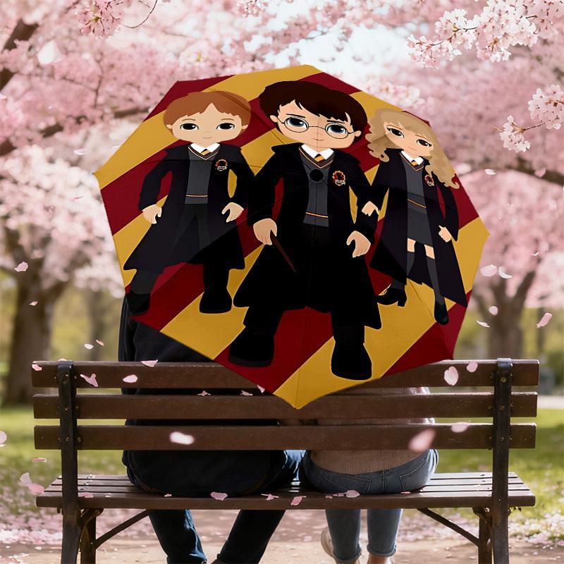 1PC Harry Potter Hermione Granger Umbrella-8-Rib Reinforced, Automatic Open, Lightweight & Durable, Cute Fashion Accessory for Outdoor, D2631