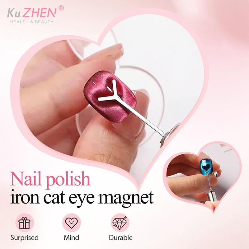 3/5pcHeart Shaped Cat Eye Magnet Y-shape Cat Eye Nail Magnet Set Love Pattern Magnet Suitable For DIYGel Polishing Magnetic Tool