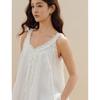 INMAN Women's Pleated Lace Sleeveless Cotton Blouse