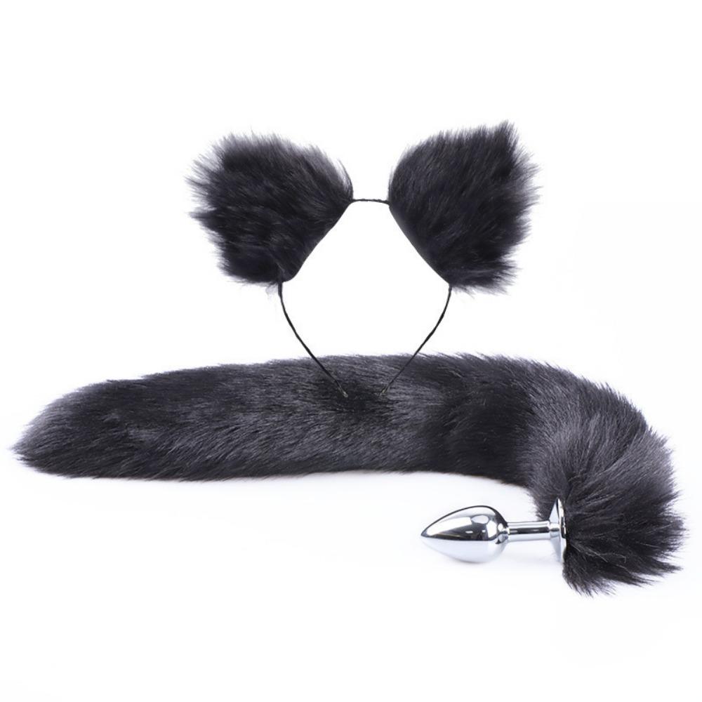 Sm Erotic Fox Tail Anal Plug Metal Vestibule Plug Adult Toy Artificial Tail Set Fox Role Play