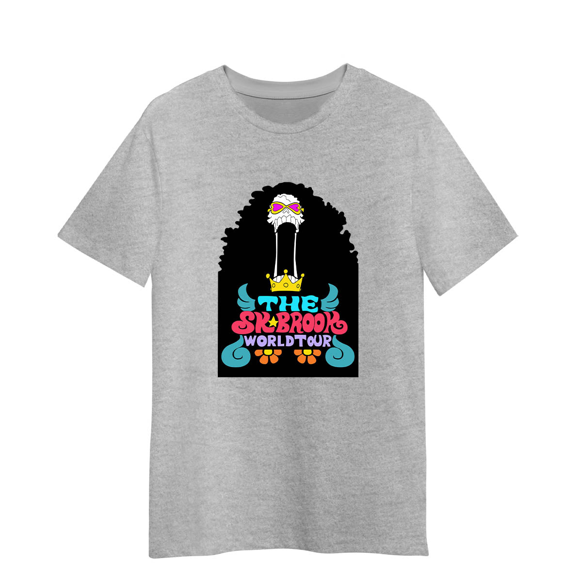 One Piece Soul King Brook The Sk Brook World Tour Adult Unisex T-shirt S серый