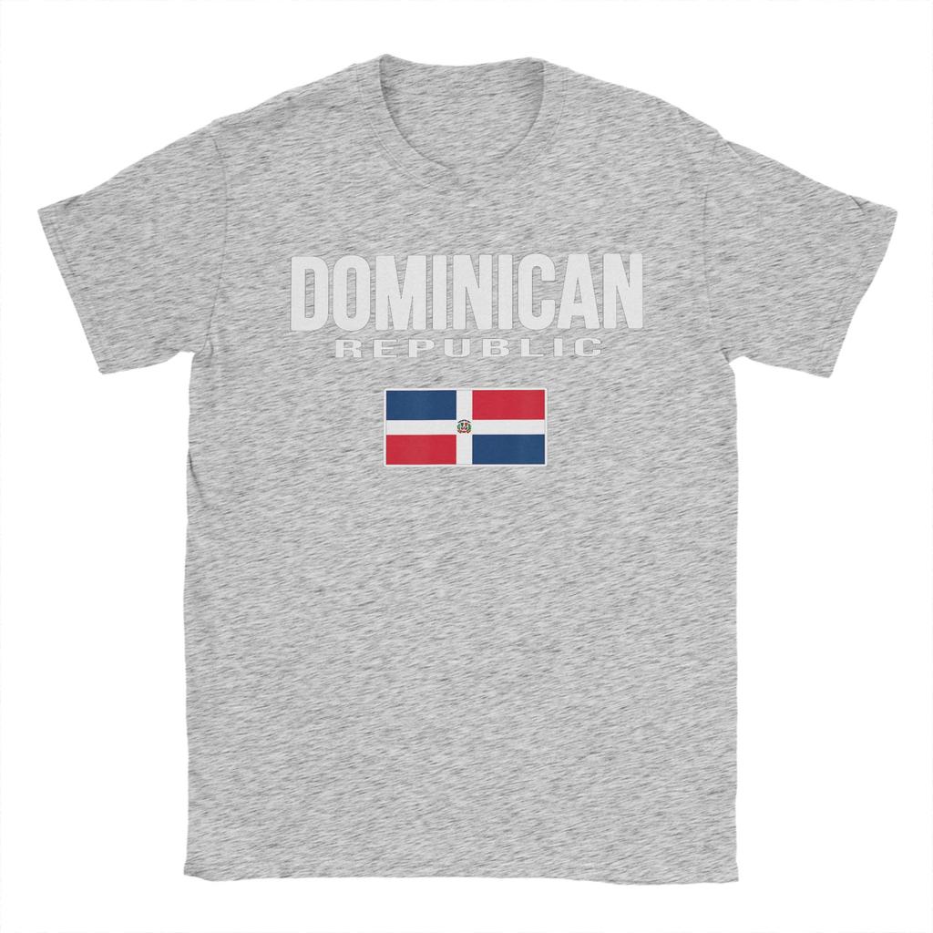 Vintage T-shirt Sommar DR Dominikanska Republikens Flagga República Dominicana Souvenir T-shirts för Unisex Större Storlekar Kortärmade T-shirts