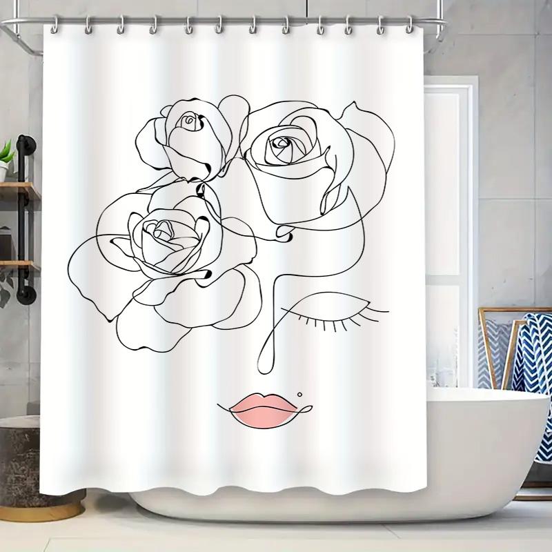 

Animal Print Shower Curtain Set Tiger Stripe Bath Decor Extra Long Waterproof Fabric 3D Printed Bathroom Accessories 6 Hooks Inc 90x180cm