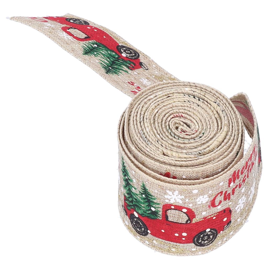 6 Yards Christmas Ribbon Cute Patterns Attractive Design 2 Colors Beautiful Practical   Wrapping Ribbon for Decoration