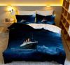 Titanic Ship Ocean Bedding Set 3D Printing Children Duvet Cover Pillowcase Boys Girls Bedroom Double Queen King Quilt Bed Set
