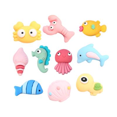 New Summer Sea Animal Theme Octopus Conch Fish Crab Dolphin Turtule Design Flatback Resin Cabochons