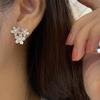 Flower Flower Ear Buckle Female, Fashionable Elegant And Sweet Jewelry, Exquisite Zircon Inlaid Earrings