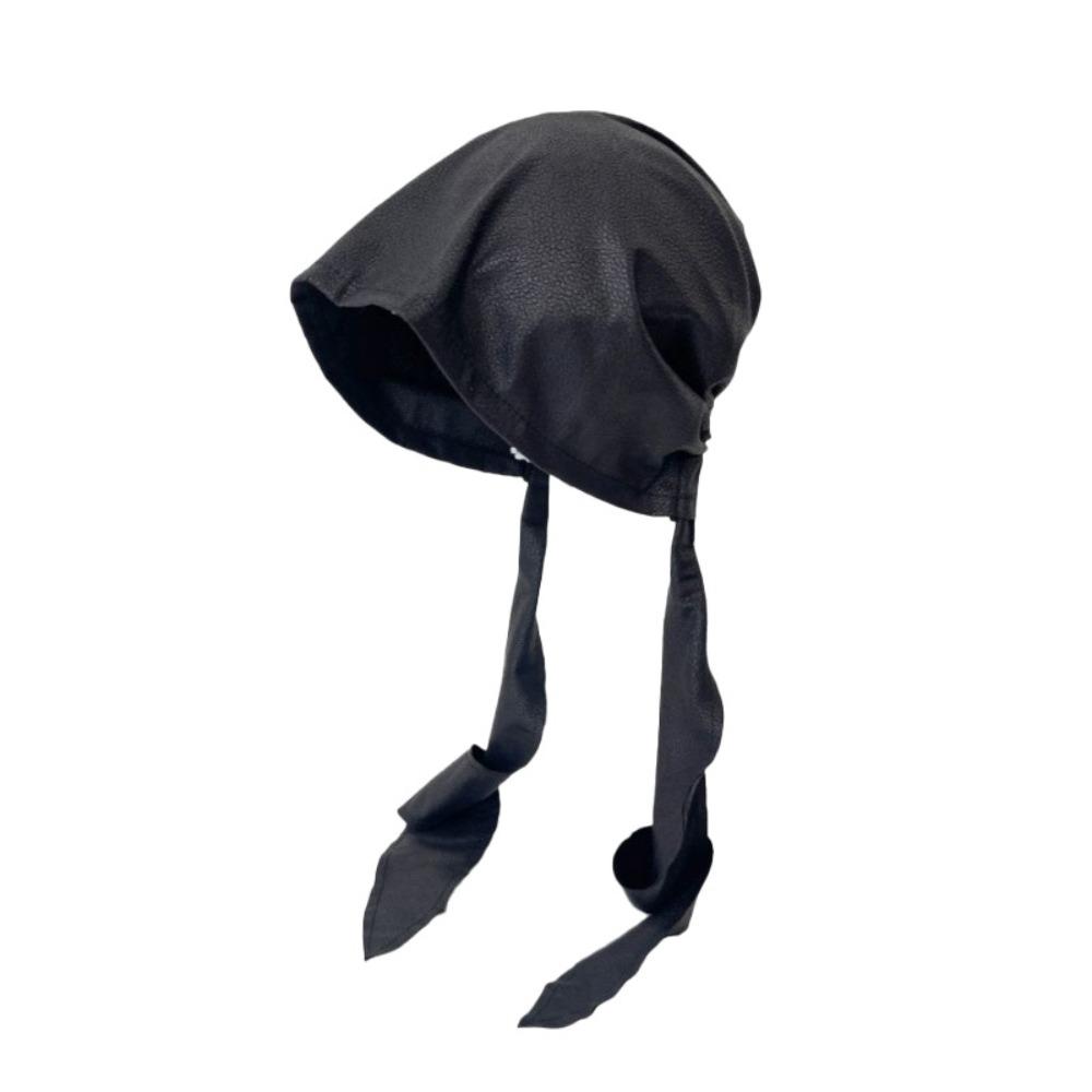 

Polyester Y2K Headscarf Hat Hand Washable High Street Square Scarf Stage Performances чёрный