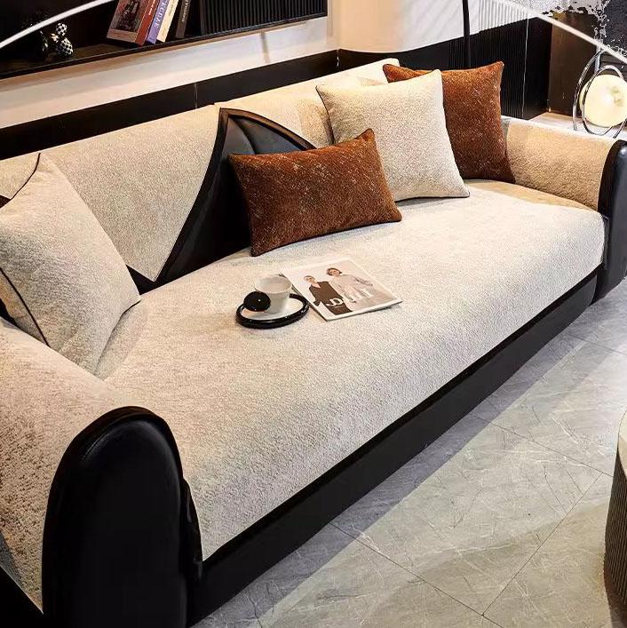Luxury Chenille Sofa Cover Anti-Slip Couch Cover All-Season Sofa Slipcover Decorative Seat Cushion Protector Sofa Towel Living Room