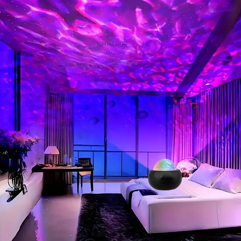 Seven-Color Aurora Starry Sky Lamp with Water Ripple Projection