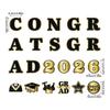22Pcs Black-Gold Magnetic Fridge Stickers Graduation Party Decor for Classroom Refrigerator