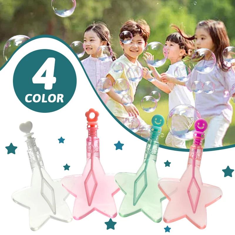 Five Pointed Star Bubble Toy Portable Bubble Stick Outdoor Bubble Toy Children'S Toy Holiday Birthday Gift With Bubble Water