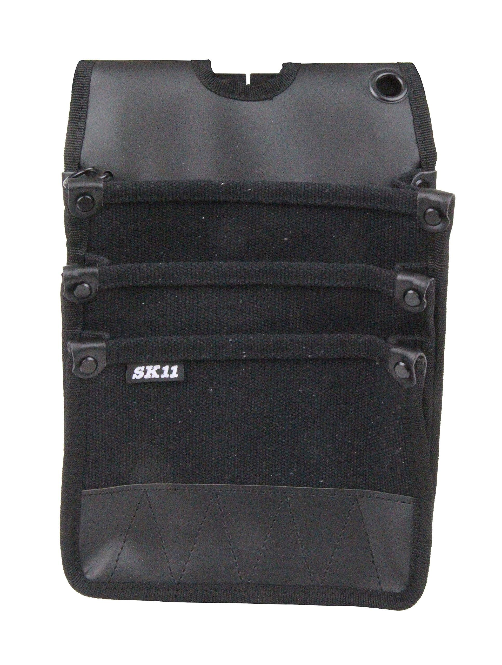 SK11 Canvas Tool Pouch BK Black (SK11) SHN-3D 3-Pocket