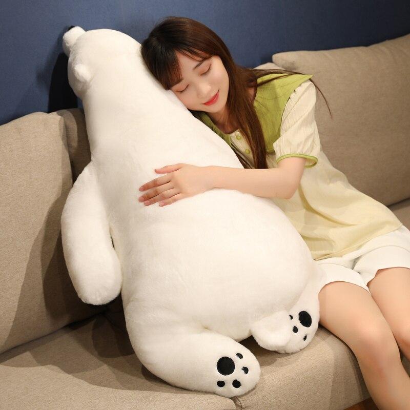 Giant White Polar Bear Plush Toys Lovely Teddy Bear Pillow Stuffed Cushion Infant Baby Appease Dolls Nice Birthday Gift