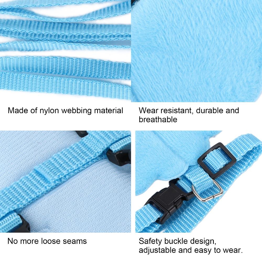 Boucle de sécurité Harnais pour animaux de compagnie Laisse Ensemble de laisses pour volaille Bleu Harnais de promenade extérieur Poulet