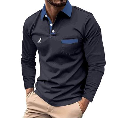 Spring and Autumn Men's Long Sleeved Polo Shirt Business Casual