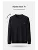 Men's Slim Fit Long-Sleeve T-Shirt, Round Neck, Solid Color, Roma Fabric, Pullover, Printed Sweatshirt
