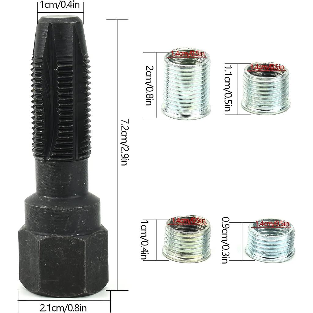 5-teiliges Zündkerzengewinde-Reparaturset, Zündkerzenhalter mit Gewinde und 4 Zündkerzeneinsätzen zur Reparatur von 14-mm-Zündkerzen