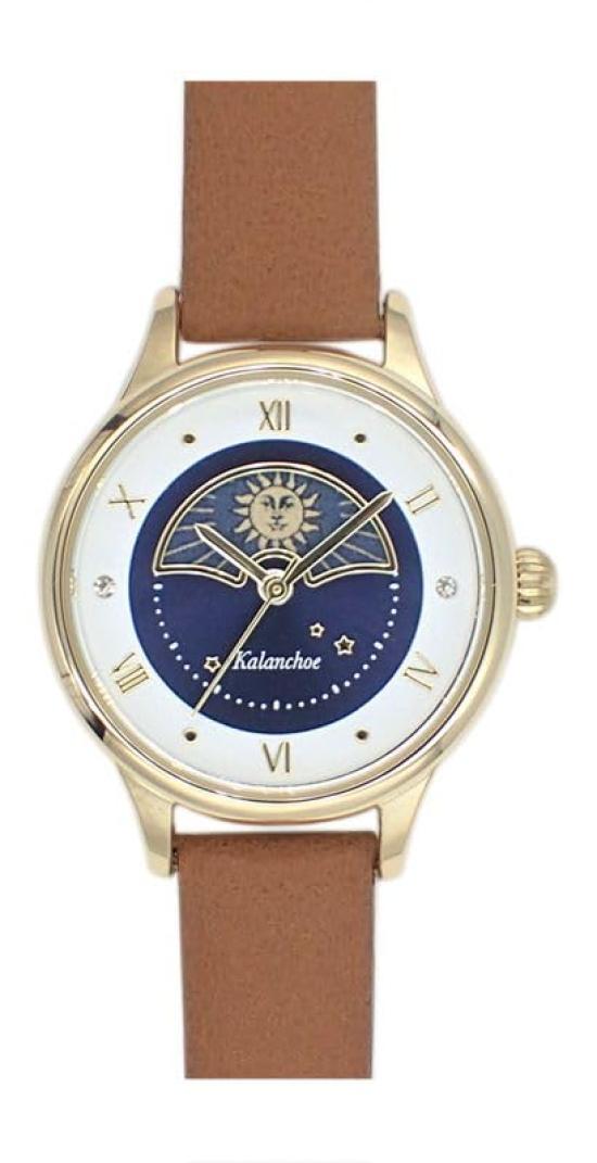 

[Подписаться] Часы Kalanchoe Sun & Moon Часы N00723S-1 BR женские коричневые
