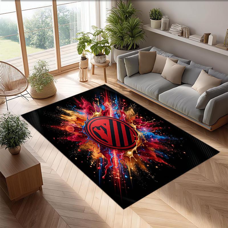 Atletico Madrid Printed Flannel Area Rug Non Slip Soft Polyester Floor Carpet Indoor Decor Mat for Bedroom Living Room Sofa Game Room Home Decoration