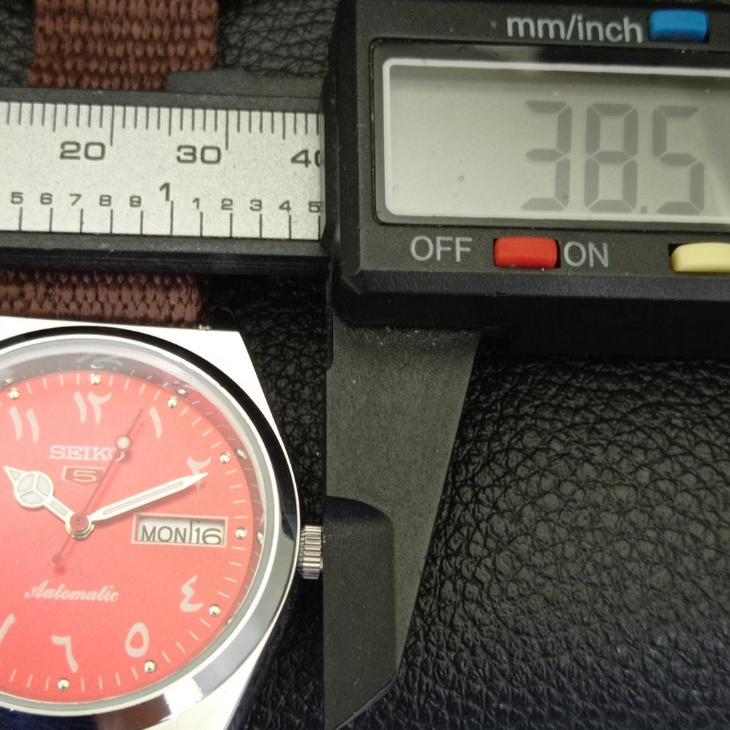 JAPAN VINTAGE REFURBISHED SEIKO 5 AUTOMATIC 6309A MENS RED DIAL WATCH a441331-5