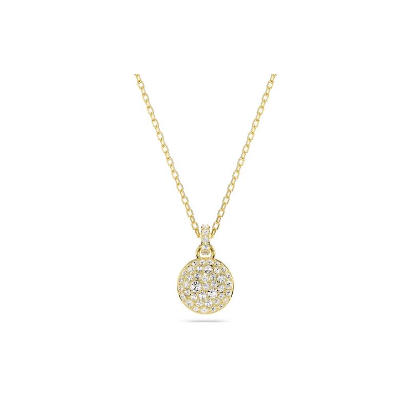 Swarovski Sublima Pavé Clear Round Crystal Gold-Tone Necklace Women s Gold 5683443