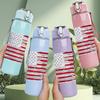 1PC Frayed American Flag Art Print 750ml Color Plastic Sports Water Bottle Leakproof Flip Straw Lid Suitable for Sports Office Home Use