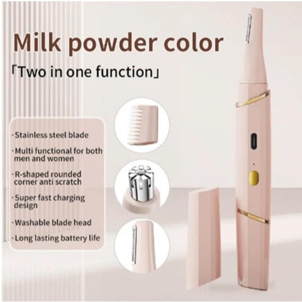 

Бритва для усов в форме губной помады, работающая от батареек, инструмент для бритья персикового пушка, электрический эпилятор для волос, щеки розовый