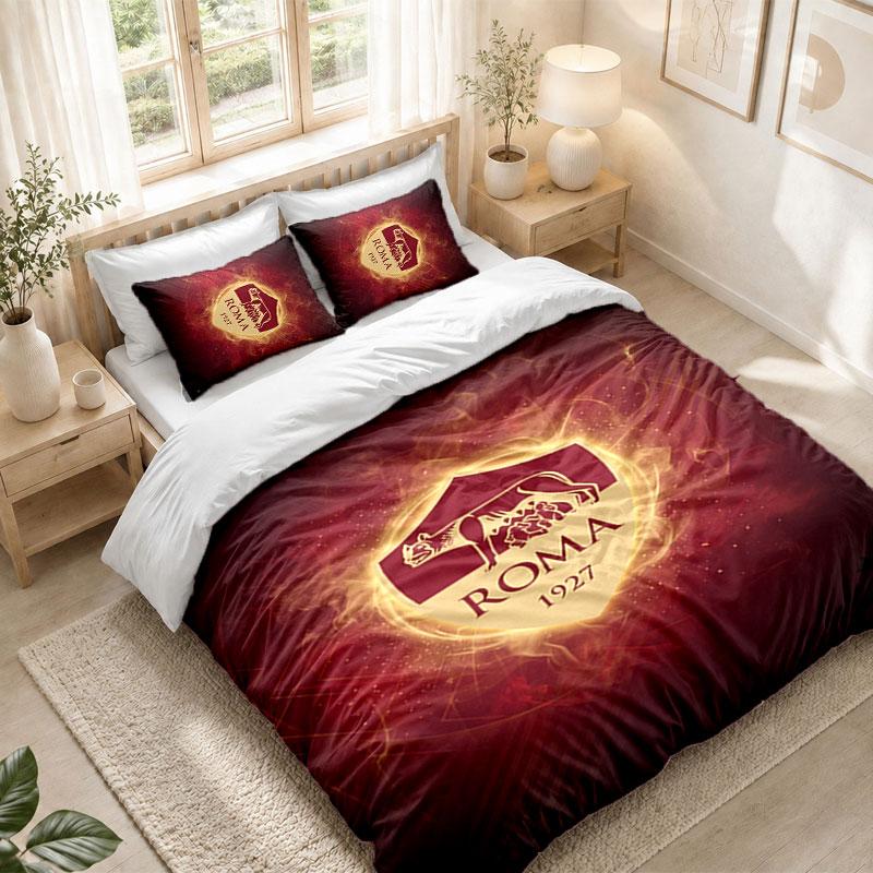 Bedding Set 1 Duvet Cover 2 Pillowcases AS Roma Print Bedroom Home Decoration