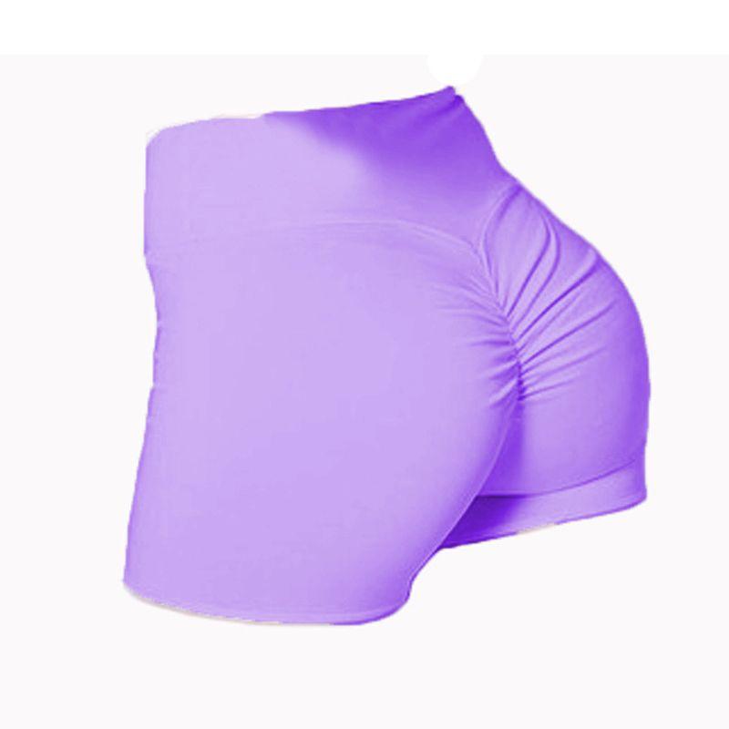 

Женские шорты для йоги с высокой талией, пуш-ап, с драпировкой, спортивные, горячие штаны, повседневные, для тренировок, для спортзала Purple,S