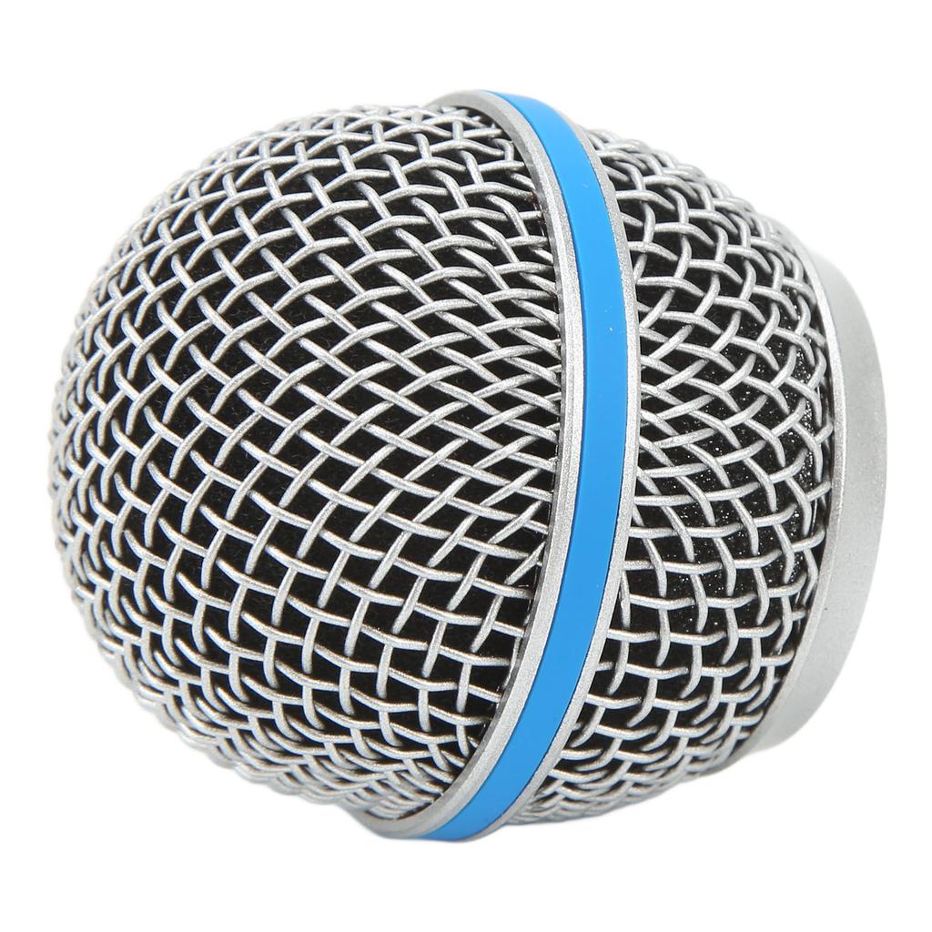 Microphone Ball Head Mesh Grill Stainless Steel Grille Microphone Ball Head Cover Replacement for Beta58A