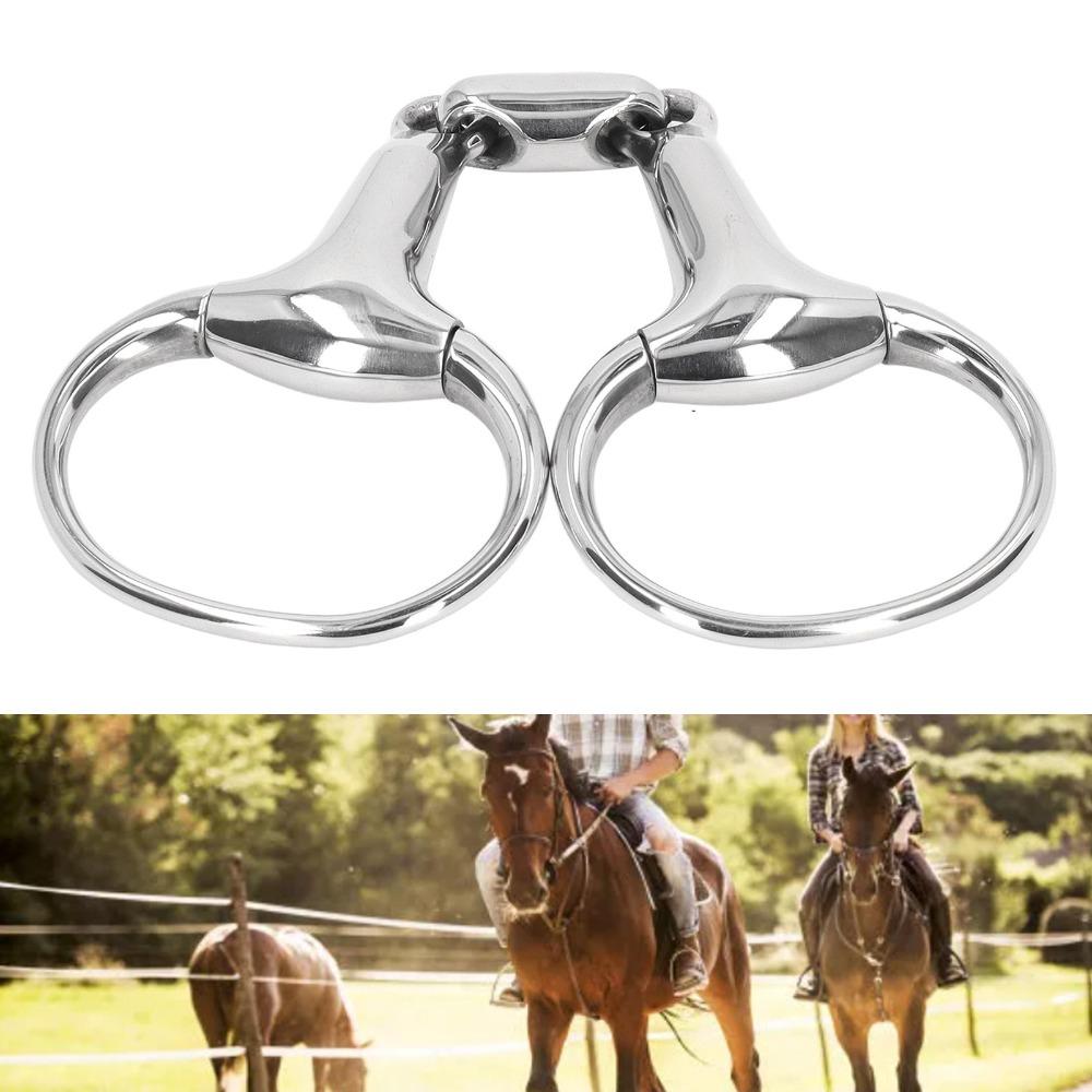 Stainless Steel Horse Snaffle Bit Oval Link Loose Ring Snaffle Horse Gag Ring  For Horses