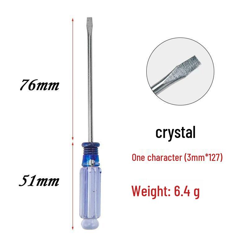 Crystal Clear Magnetic Screwdriver Set - Red: 10, Blue: 1, Hardened 3.0mm, 5.0mm, 6.0mm Phillips & Slotted