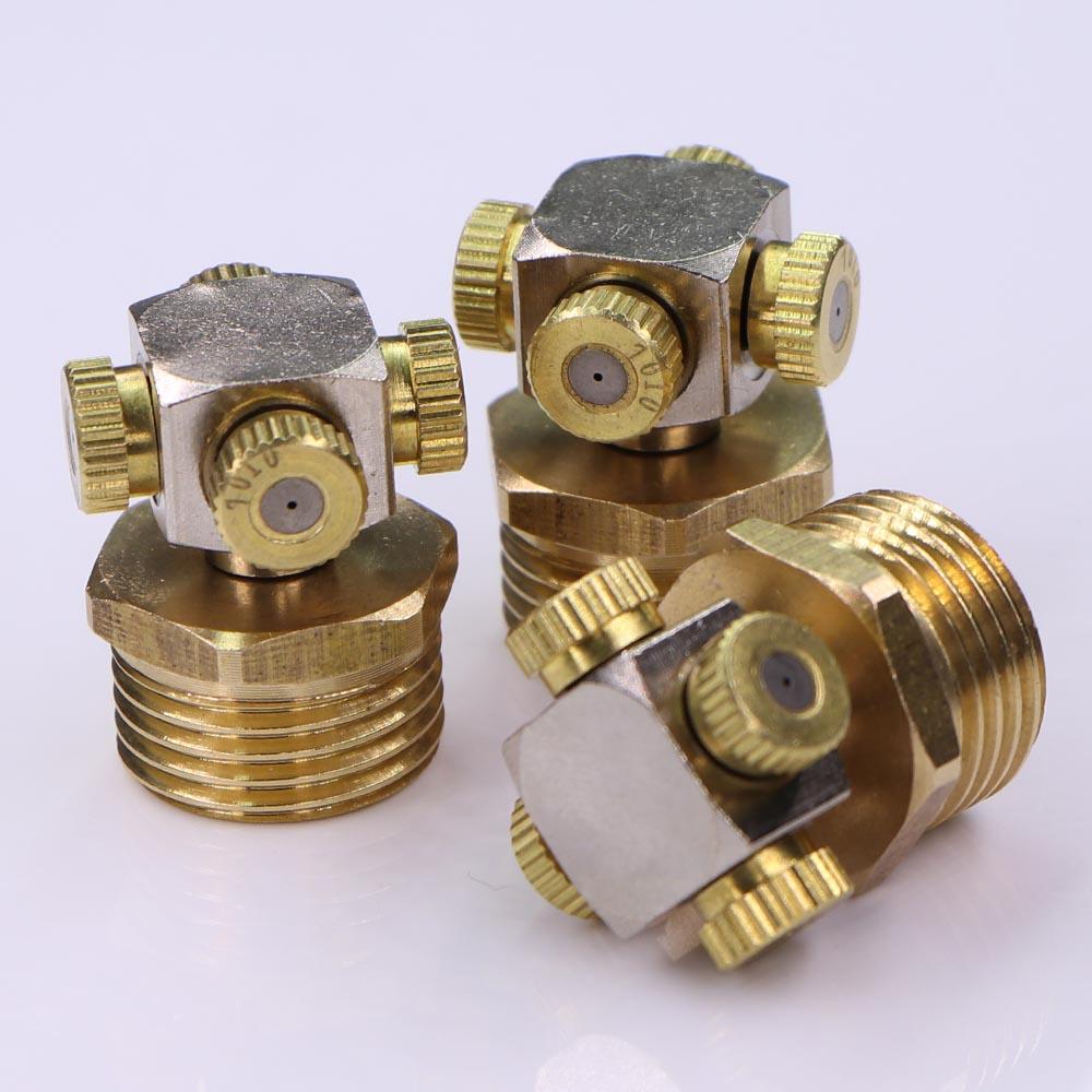 4-holes 0.1-1.0mm Fine Atomizer Sprayer Misting Nozzle 1/2" 20mm Brass Joint Garden Irrigation Humidification Cooling Watering