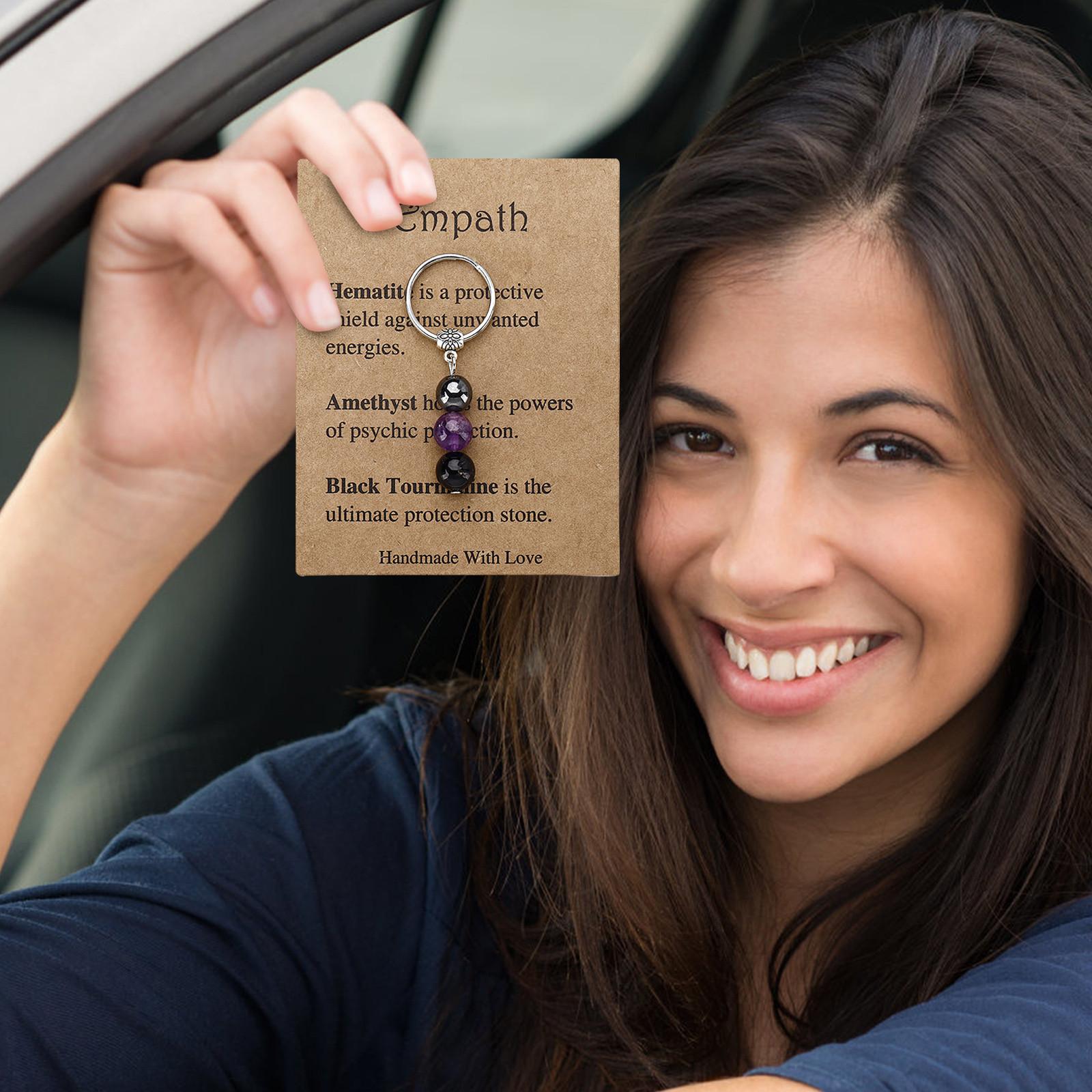 

Популярный брелок с каменными бусинами, сувенирный подарочный брелок One Size