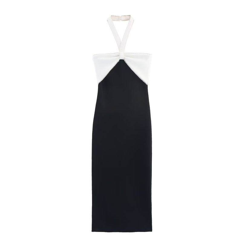Kaslead New Women Clothes Western Style Fashion Bowknot Decoration Elastic Midi Dress 5584121