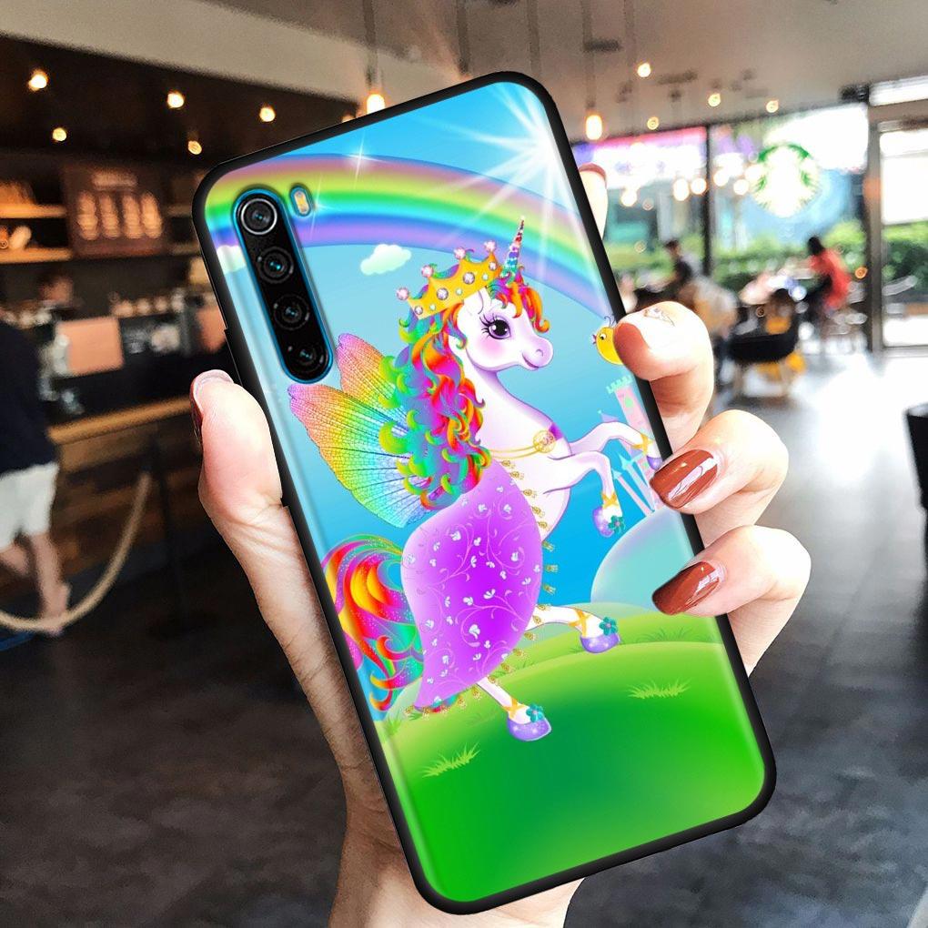 Cute Cartoon Rainbow Unicorn Animal Phone Case For Xiaomi Redmi 9 9C NFC 9T 10 10C 6 8 A K40 K50 Pro Plus Soft Shell Cover Cases
