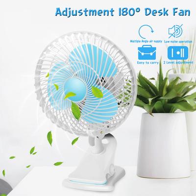 20W Mini Desktop Fan High-Speed Air Desk and Clip On Fan 180 Degree Adjustable With Fan Head Clamp For Dormitory Office