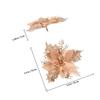 6Pcs Premium Silk PVC Poinsettia Christmas Flowers with Clips Glitter Xmas Tree Ornaments Festive Home Office Mall Decor