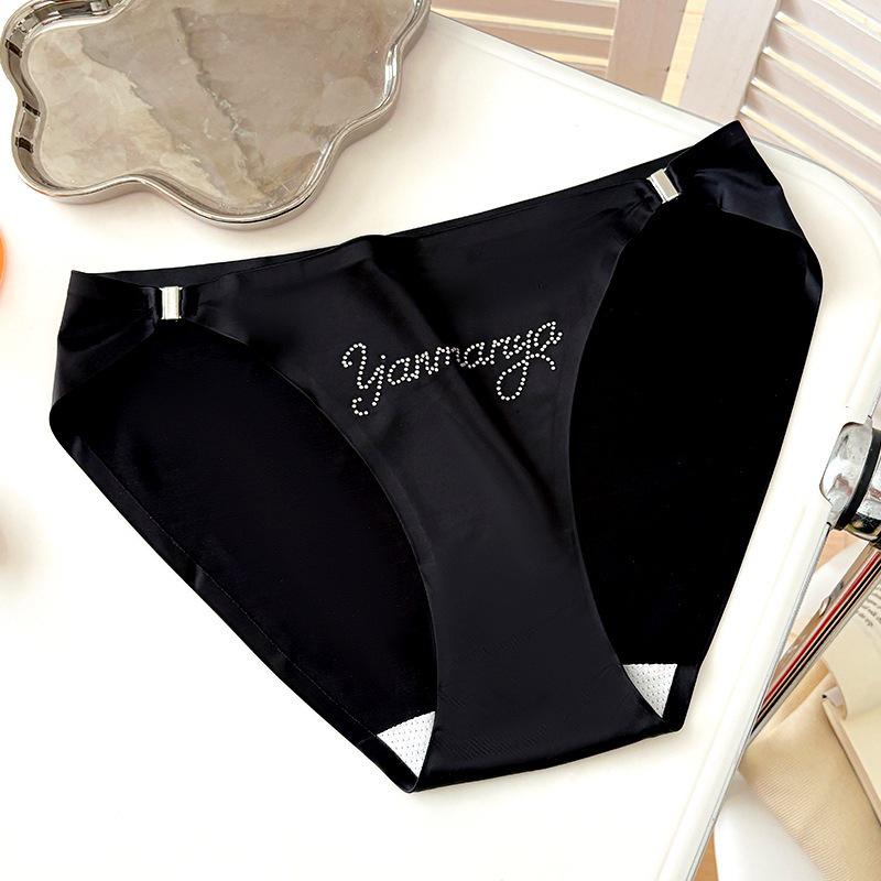 Satin nahtlose Low-Waist Hohl-Unterwäsche mit abnehmbarer Ring-Schnalle