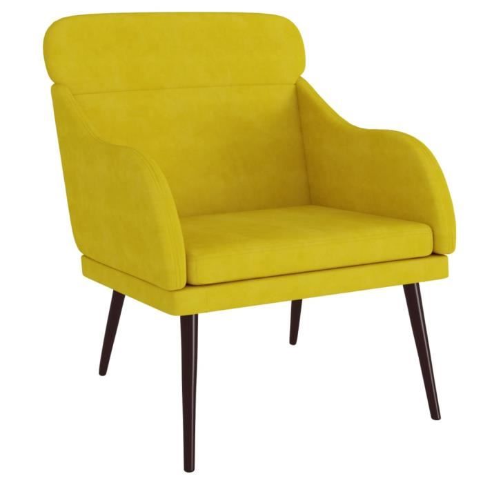 351441 vidaXL Armchair Yellow 63x76x80 Cm Velvet