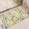 1pc Flannel Floor MatVintage Floral Print Non-Slip Area Rug Elegant Damask Pattern Floor Mat For Living Room Home DecorNon-Slip, Machine Washable, Sof